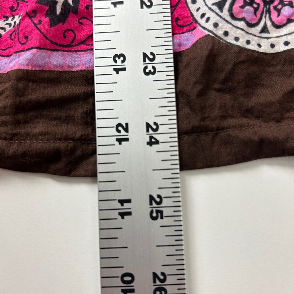 Chaudry KC Bohemian Floral Skirt Pink Brown Cotton Size Medium - Picture 8 of 11